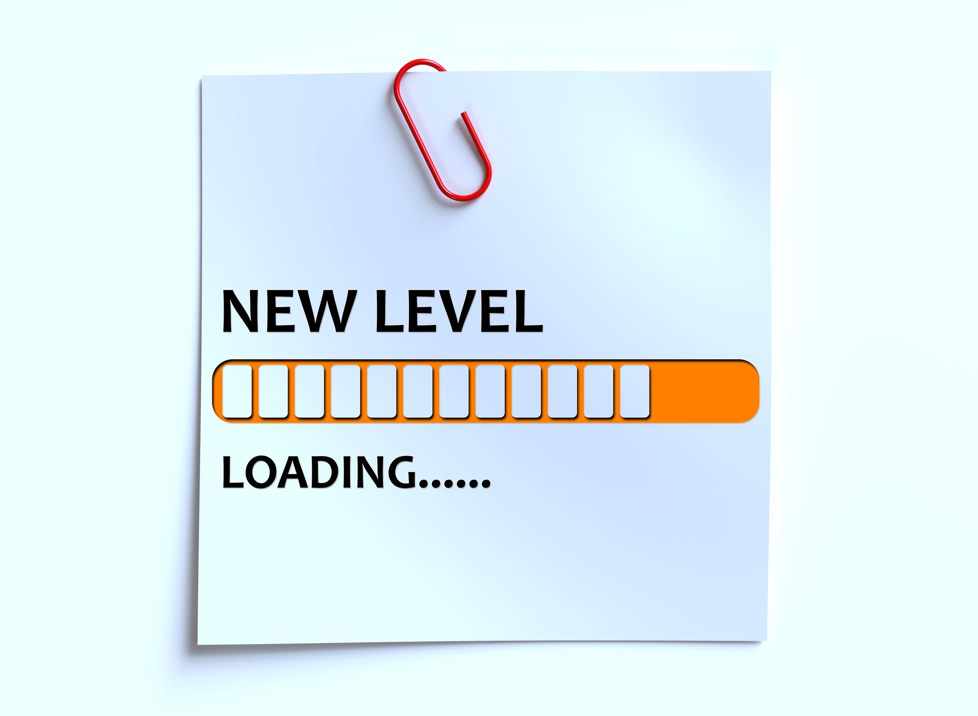Loading bar with the words new level, education and business concept, progress in a game, step up for a different challenge